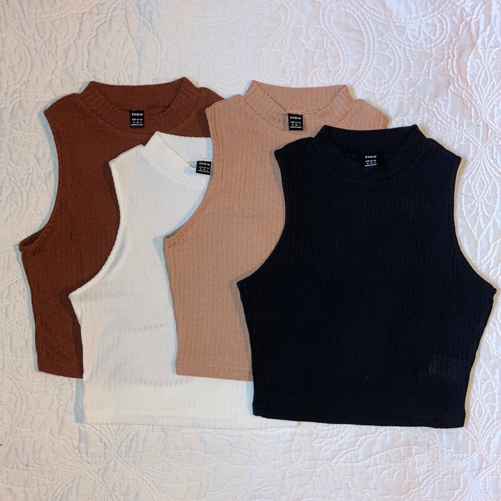 SHEIN Ribbed Tank Tops (Set of 4)